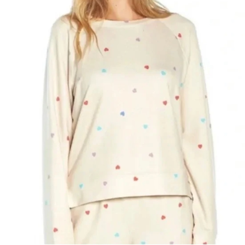 Wildfox Oatmeal Mini Hearts Sweatshirt